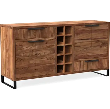 Příborník do zásuvky Masivní příborník Sydney z akácie, lakovaný, hnědý – 160×45×84 cm