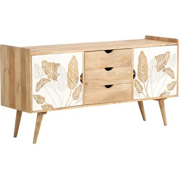 Koupelnový nábytek Masivní skříňka pod umyvadlo Barani z mangového dřeva, lakovaná, hnědá – 150×42×75 cm