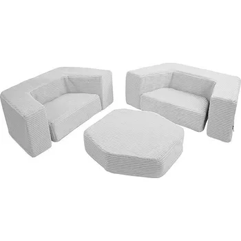 Pohovka Flumi modulární dětská pohovka z pěny 6 dílů Manšestr, šedá