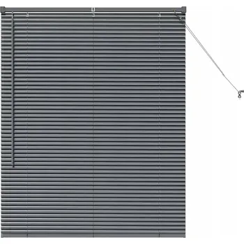 Žaluzie Okenní žaluzie se zatemňovací roletou, manuální ovládání, tmavě šedá, hliníková