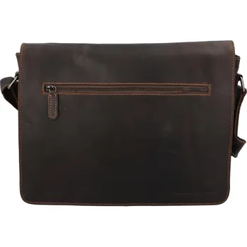 Stylová pánská kožená pracovní taška Nolwen Green Wood tmavé hnědá