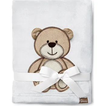 Dětská deka Deka Be Mammy 76 x 102 cm šedá se zvířátky