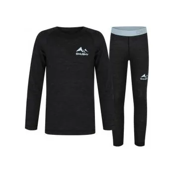 Husky Merbo K black 152; Černá triko + kalhoty + DÁREK DLE VÝBĚRU!