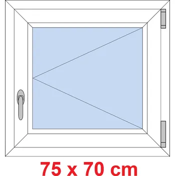 Okno Soft Plastové okno 75x70 cm, otevíravé