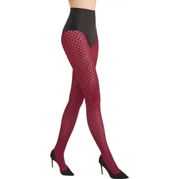 Dámské punčochy Vzorované silonky Gabriella Cherire bordo velikost 164-170