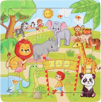 Puzzle GRAFIX Dřevěné puzzle Zoo 9 dílků