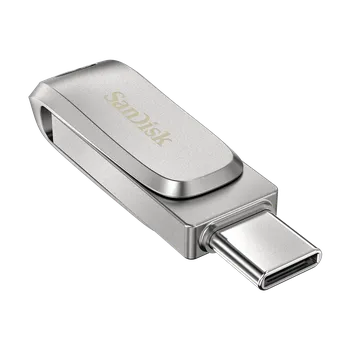 USB flash disk SanDisk Ultra Dual Drive Luxe/128GB/USB 3.1/USB-A + USB-C/Stříbrná
