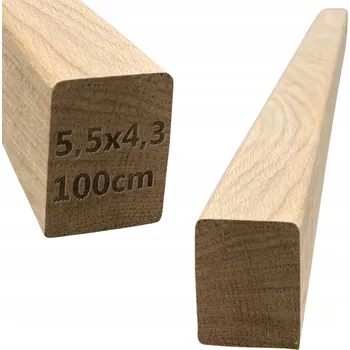 Zábradlí Dubové dřevěné madlo 5,5x4,3 x 100cm Zábradlí na schody Úchyt 55 x 43