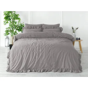 Povlečení Povlečení bavlna s volánkem 160x200 opal grey