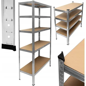 Dílenský regál KOVOVÝ REGÁL SKLADOVÝ DÍLENSKÝ GARÁŽOVÝ 5 POLIC 180X90X40cm 875KG