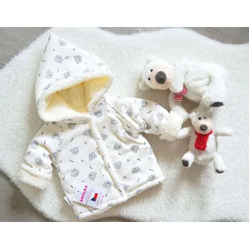 Kojenecká bunda AMÁLKA Zateplený kabátek, bunda, medvídci Velikost: 56-62