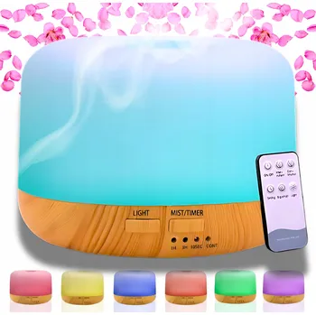 Aroma difuzér Zvlhčovač vzduchu Aromaterapie Difuzér Vůně Noční Lampa LED Dálkové ovládání