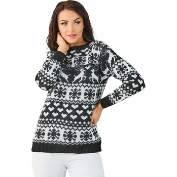 Dámský svetr Royalfashion Dámský svetr černý klasický ke kyčlím, univerzální velikost