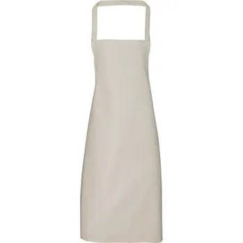 Premier Workwear Zástěra s laclem z biobavlny (bez kapsy) PR102 Natural -ca. Pantone 1205 60 x 87 cm