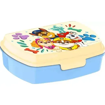 Svačinový box Box na svačinu - Tlapková patrola modro-krémový