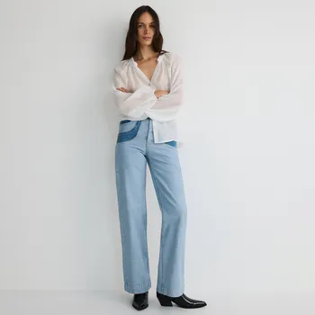 Dámské džíny Reserved - Džíny s kontrastním vloženým prvkem - modrá - 591DG-50J - 591DG-50J-38-5