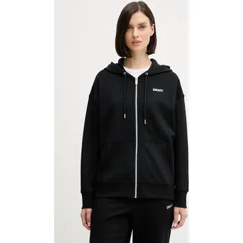 Dámská mikina Mikina Dkny dámská, černá barva, s kapucí, hladká, DP6J9665 99X, vel. XS