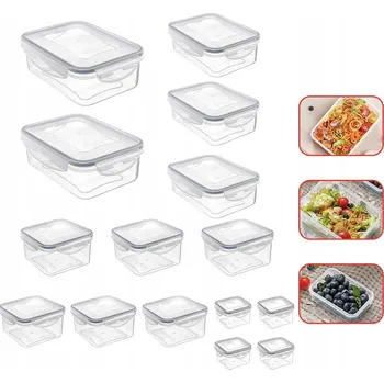 Dóza na potraviny 15x Plastové Nádoby na Potraviny Vzduchotěsné s Víčky Sada