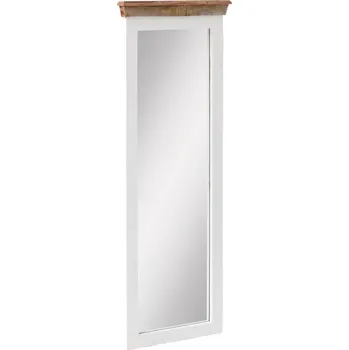 Zrcadlo Masivní zrcadlo Perth z recyklovaného dřeva, lakované, bílé / barevné – 50×4×140 cm