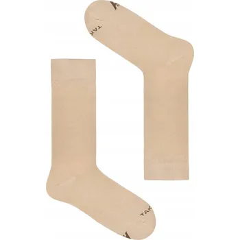 Pánské ponožky ELEGANTNÍ KLASIKA Béžové ponožky z organické bavlny TakaPara 41-45