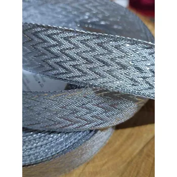 Stuha Plátnová stuha s drátem šíře 22 mm 5 metrů barva stříbrná