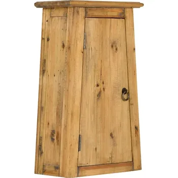 Koupelnový nábytek Masivní nástěnná skříňka do koupelny Rangoon z recyklované borovice, lakovaná, hnědá – 42×22×70 cm