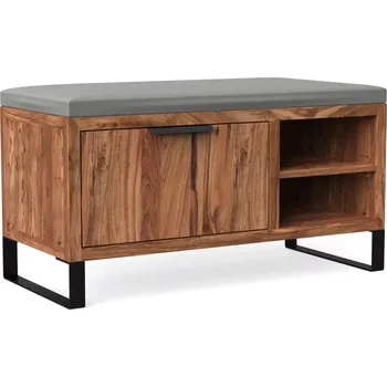 Zahradní lavice Masivní lavice Sydney z akáciového dřeva, lakovaná, hnědá – 90×41×44 cm