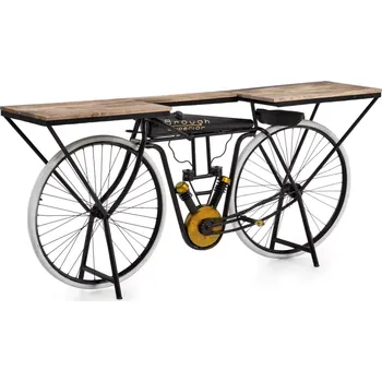 Jídelní stůl Lakovaný konzolový stůl z kovu, černý – 180×45×85 cm