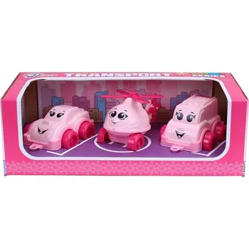 autíčko Sada vozidel pro holčičku Auta Vrtulník Technok