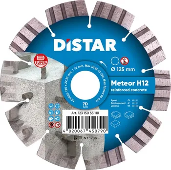 Řezný kotouč Diamantový kotouč Distar Meteor H12 pro řezání betonu, průměr 125 mm