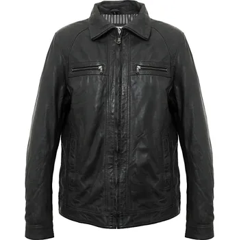 MAX Pánská kožená bunda 8051 black