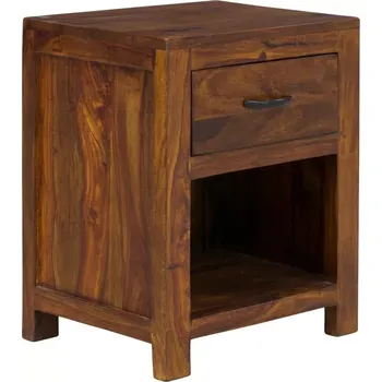 Noční stolek Masivní noční stolek Palison z palisandru, lakovaný, hnědý