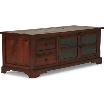 Televizní stolek Masivní TV stolek Catana z borovice, lakovaný, hnědý