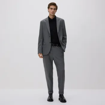 Pánské kalhoty Reserved - Oblekové kalhoty s&nbsp;nažehlenými puky - tmavě šedá - 8510H-90M - 8510H-90M-52