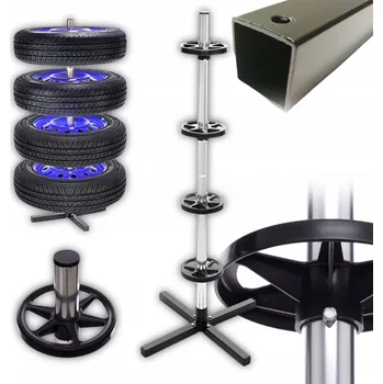 stojan na kolo Stojan na kola Tagred z nerezová ocel, nastavitelný pro 4 pneumatiky, šířka 235 mm