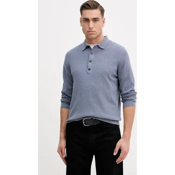 Pánský svetr Svetr s příměsí vlny Hackett London modrá barva, HM7000112 50X, vel. XXL