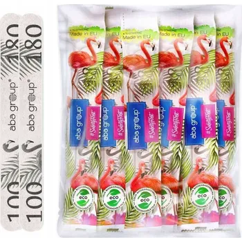 Pilníky na nehty Aba Group Slim Plameňák rovné 100/180 100 ks