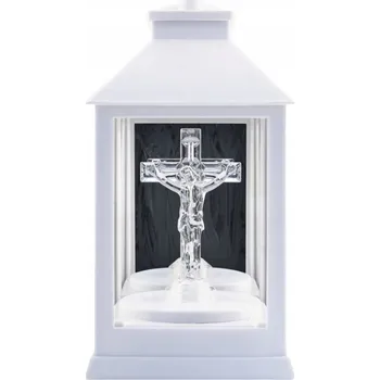 Svíčka LED Lucerna KŘÍŽ Svítilna Elektrická vložka + baterie LED Svíčka 20x11cm