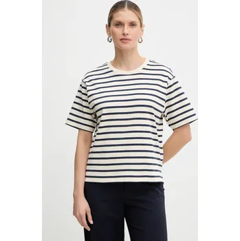 Bavlněné tričko Weekend Max Mara MULTID 2615941031600 béžová 01X, vel. L