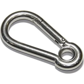 Jištění Karabina s okem DIN 5299A, nerez A4, 100x10mm