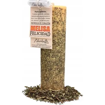 Svíčka Ručně vyráběná svíčka s meduňkou - ŠTĚSTÍ