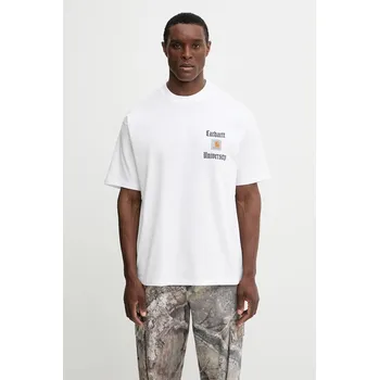 Bavlněné tričko Carhartt WIP S/S Schooling Heart T-Shirt, XL, bílá, 00X