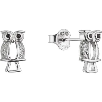 Náušnice Evolution Group Stříbrné náušnice sovičky 11693.1