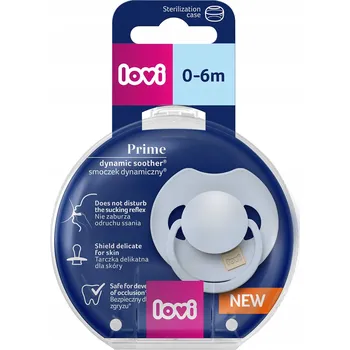 dudlíky Dudlík LOVI Prime 0-6 m 1 ks Baby blue s pouzdro