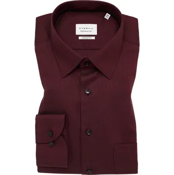 Pánská košile Košile Eterna Modern Fit Natté vínová velikost: 43, délka rukávu: dlouhý rukáv
