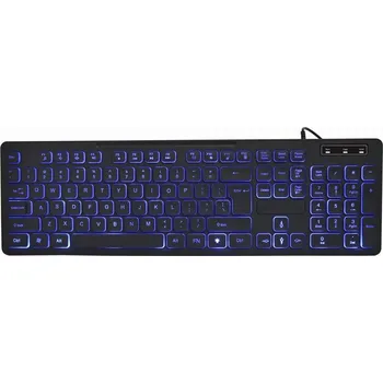 Klávesnice GEMBIRD Multimediální klávesnice s tříbarevným podsvícením černá US