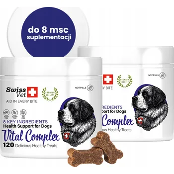 SwissVet Vital Complex - doplněk stravy pro psy, imunita, trávení, 2x120 ks