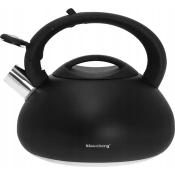 Varná konvice Konvice ocelová s píšťalkou 2,7 L Indukce Plyn ČERNÁ Matná KLAUSBERG