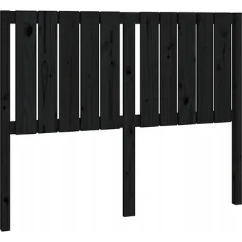 Čelo postele, černé, 125,5x4x100 cm, masivní borové dřevo