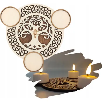 Svícen Svícen, podstavec na čajové svíčky, dřevěná dekorace na 3 svíčky
